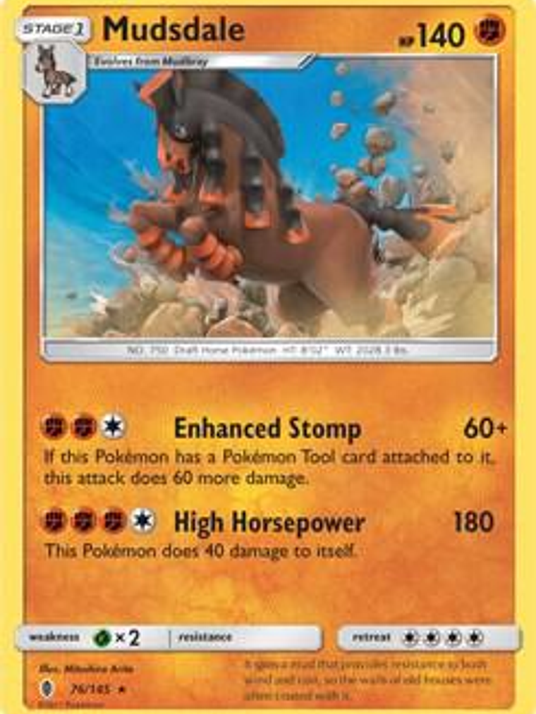 Mudsdale - 76/145 (Prerelease Kit Exclusive) #076 1