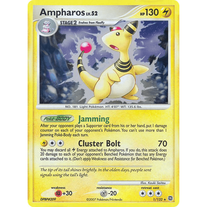 Ampharos - 1/132 (DP Secret Wonders) #001 1