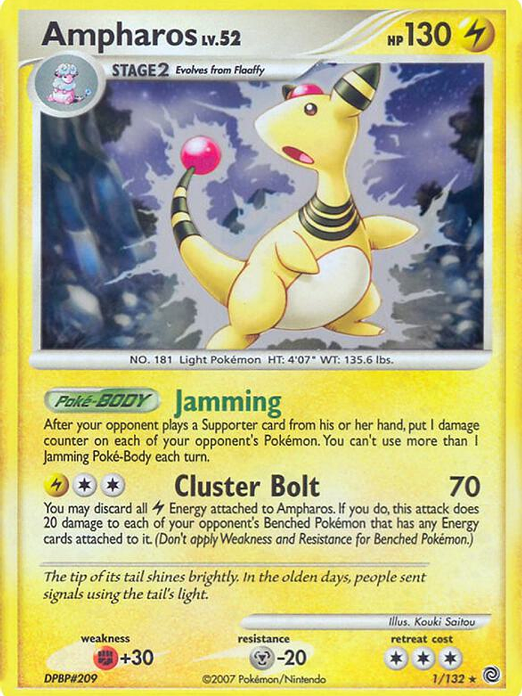 Ampharos - 1/132 (DP Secret Wonders) #001 1