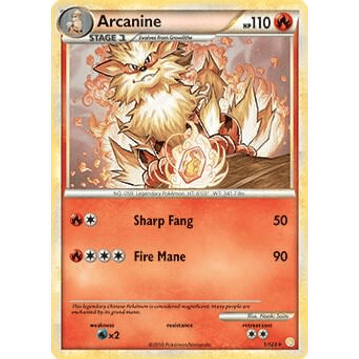 Arcanine - 1/123 (HeartGold & SoulSilver) #001 1