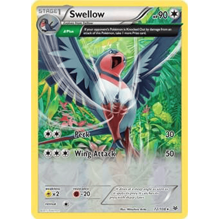 Swellow - 72/108 (XY Roaring Skies) #072 1