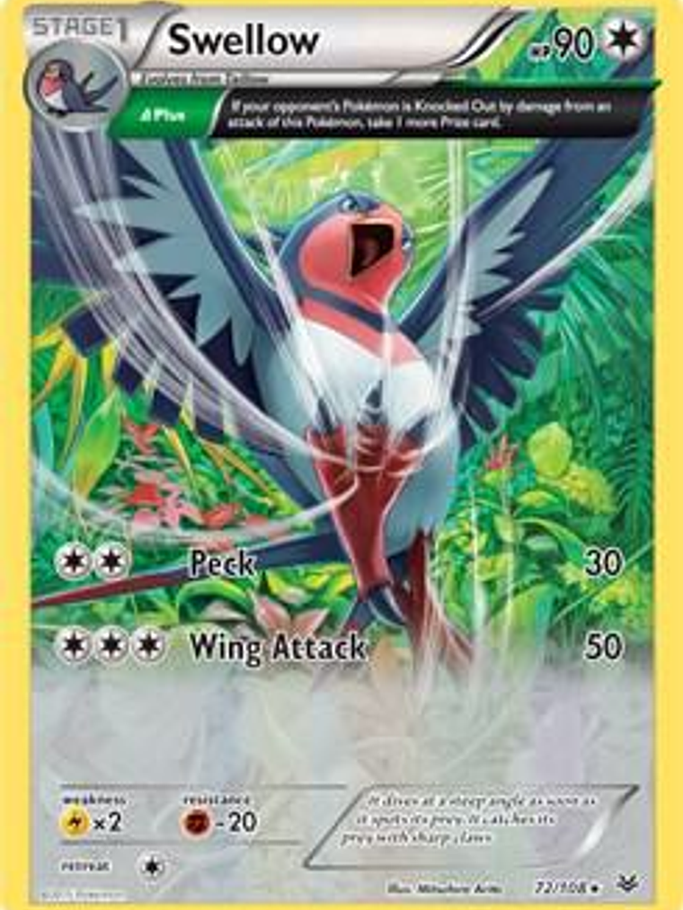 Swellow - 72/108 (XY Roaring Skies) #072 1
