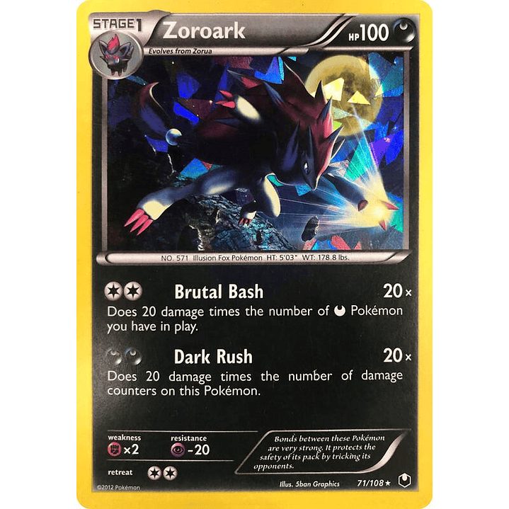 Zoroark - 71/108 (Cracked Ice Holo) #071 1