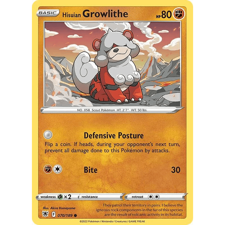 Hisuian Growlithe - 070/189 (Cosmos Holo) #070 1