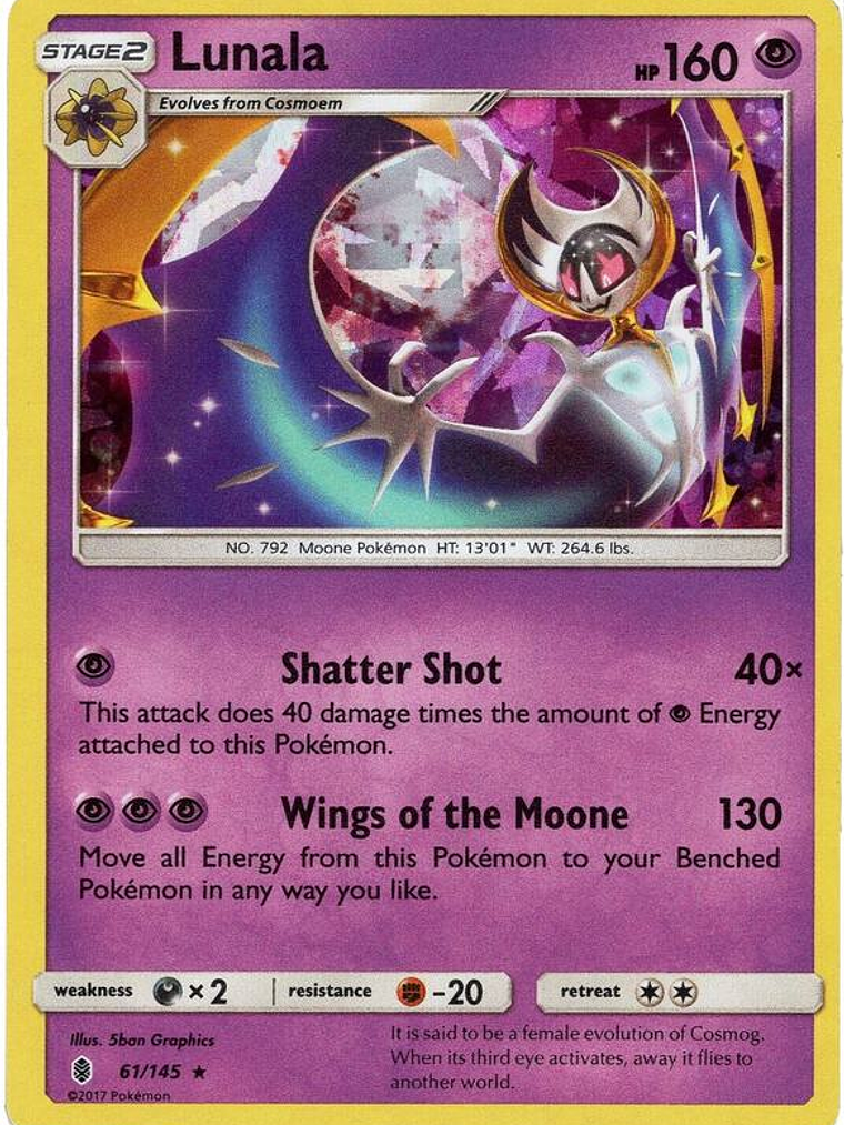 Lunala - 61/145 (Cracked Ice Holo) #061 1