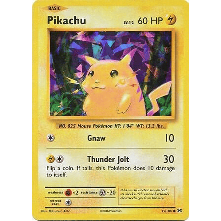 Pikachu - 35/108 (Cracked Ice Holo) #035 1