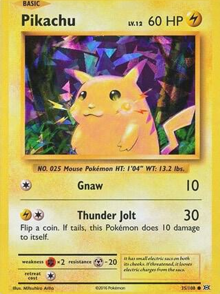 Pikachu - 35/108 (Cracked Ice Holo) #035 1