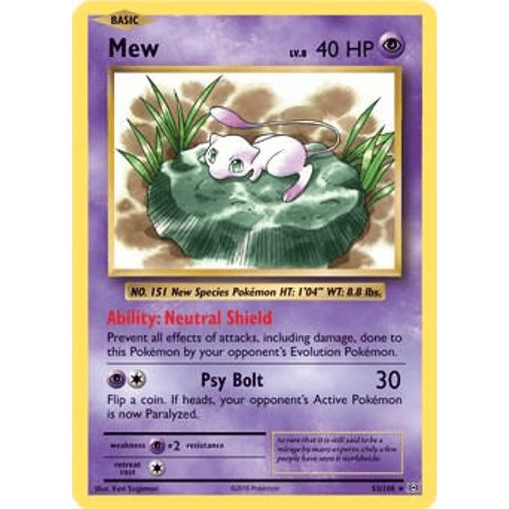 Mew - 53/108 (XY Evolutions) #053 1