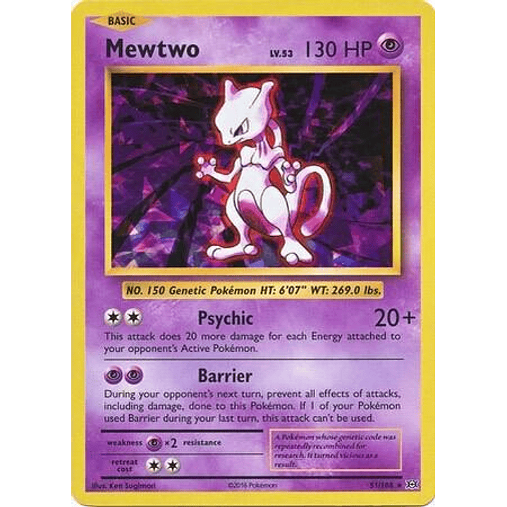 Mewtwo - 51/108 (Cracked Ice Holo) #051 1