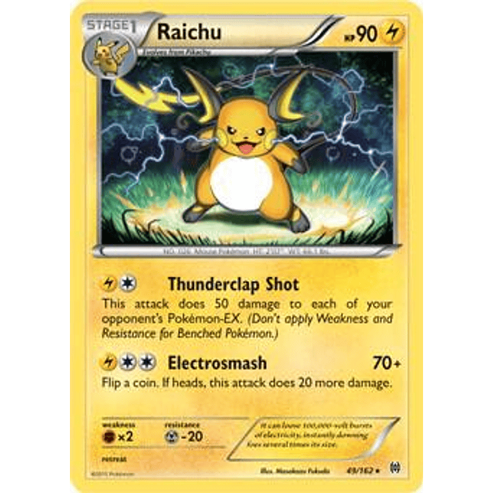 Raichu - 49/162 (XY BREAKthrough) (Cracked Ice Holo) #049 1