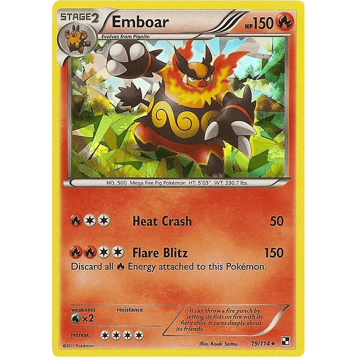 Emboar - 19/114 (Cracked Ice Holo) #019 1