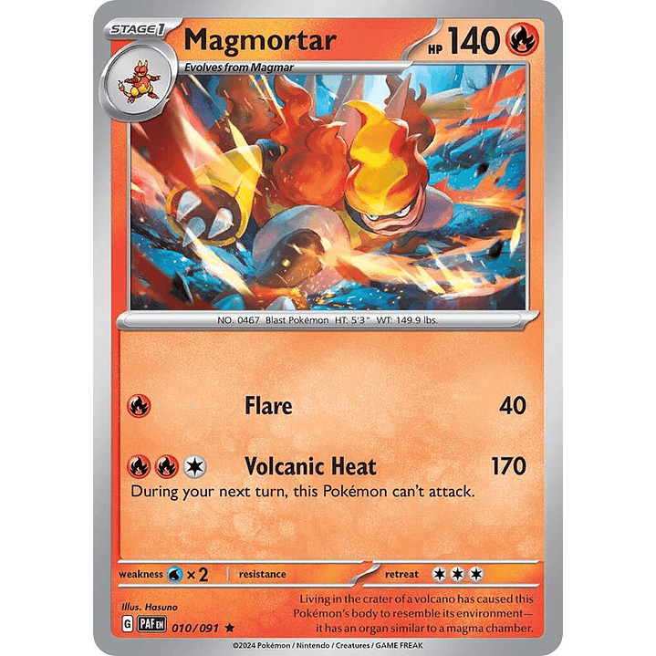 Magmortar - 010/091 (Paldean Fates) #010 1