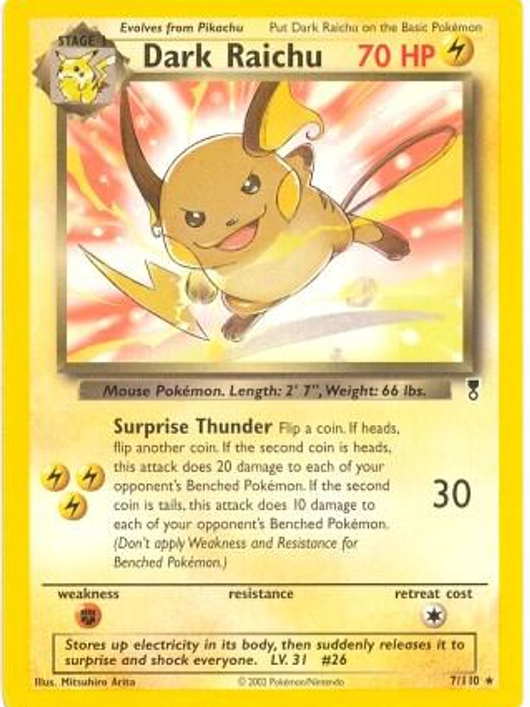 Dark Raichu - 7/110 (WotC Legendary Collection) #007 1