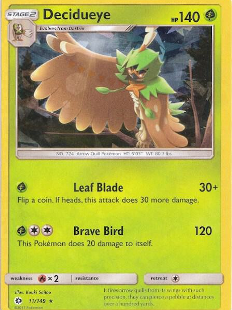 Decidueye - 011/149 (Cracked Ice Holo) #011 1
