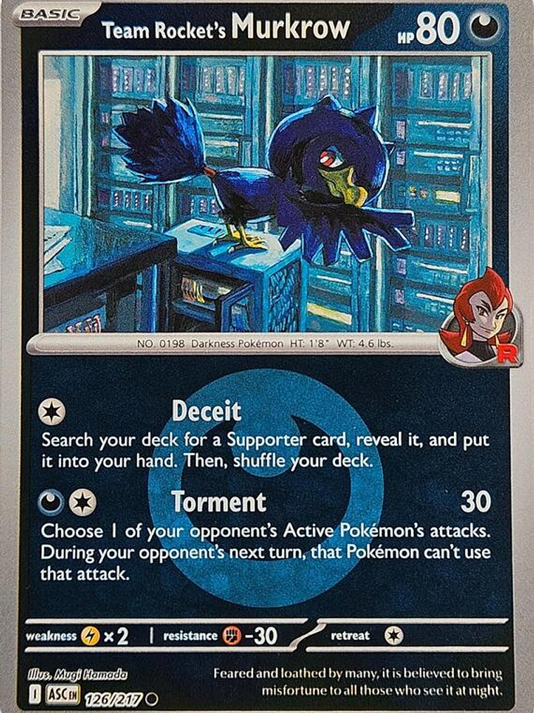 Team Rocket's Murkrow (Energy Symbol Pattern) #126 1