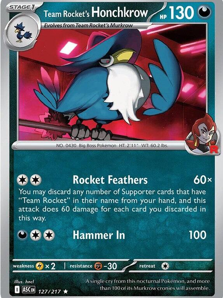 Team Rocket's Honchkrow #127 1