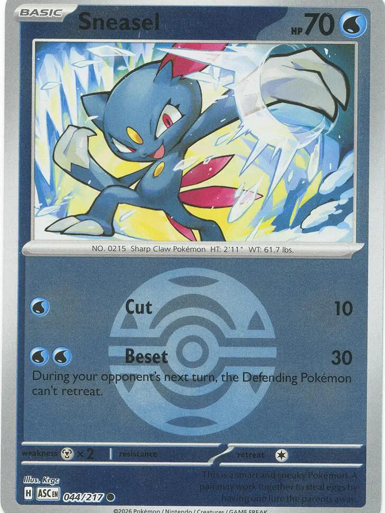 Sneasel (Dusk Ball) #044 1
