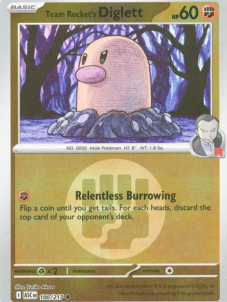 Team Rocket's Diglett (Energy Symbol Pattern) #100 1