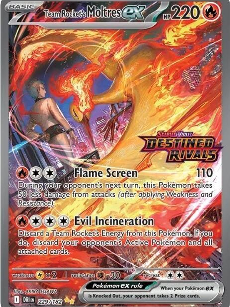 Team Rocket's Moltres ex - 229/182 (Destined Rivals Stamp) #229 1