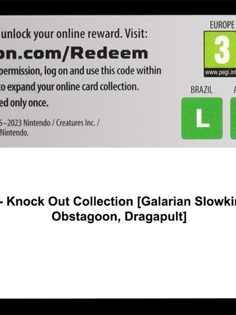 Code Card - Knock Out Collection [Galarian Slowking, Galarian Obstagoon, Dragapult] 1