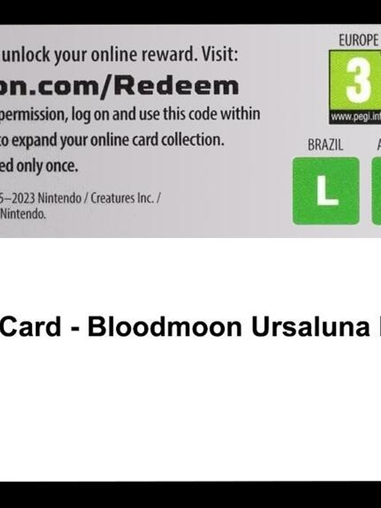 Code Card - Bloodmoon Ursaluna ex Box 1