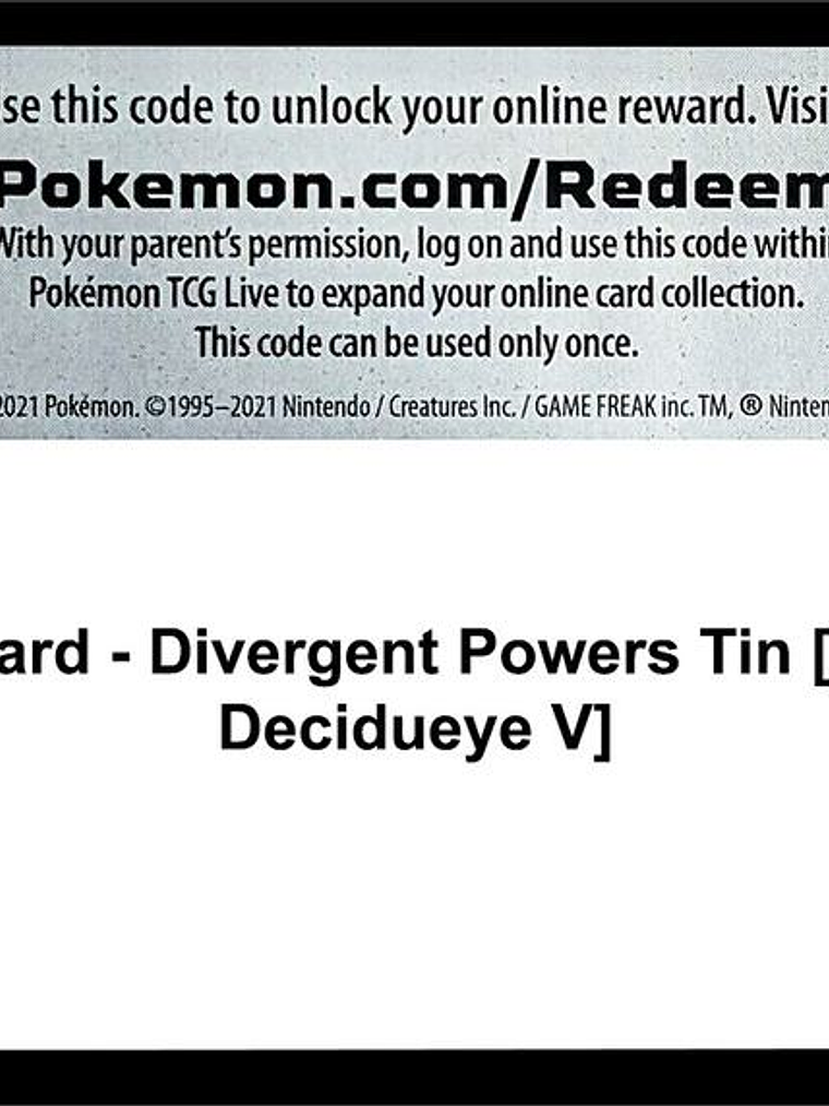 Code Card - Divergent Powers Tin [Hisuian Decidueye V] 1
