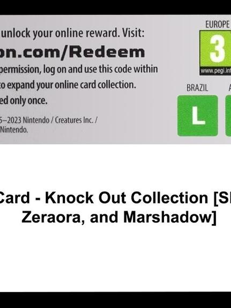 Code Card - Knock Out Collection [Shaymin, Zeraora, and Marshadow] 1