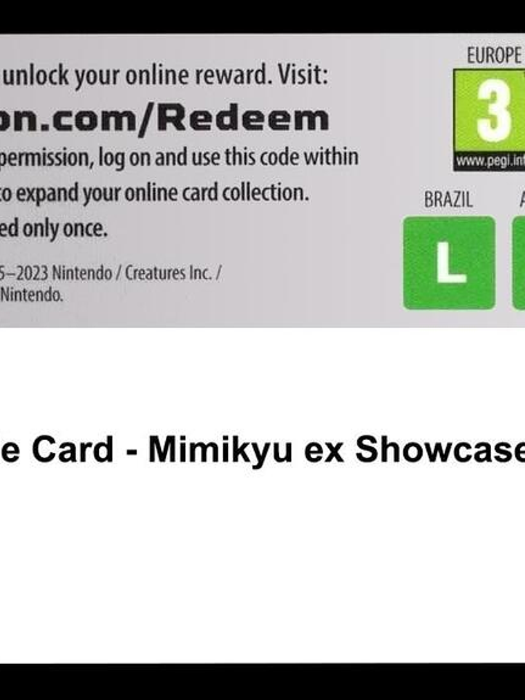 Code Card - Mimikyu ex Showcase Box 1