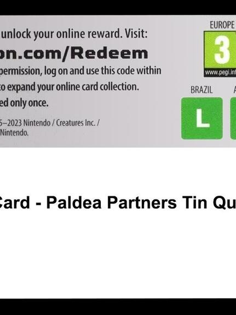 Code Card - Paldea Partners Tin (Quaquaval) 1
