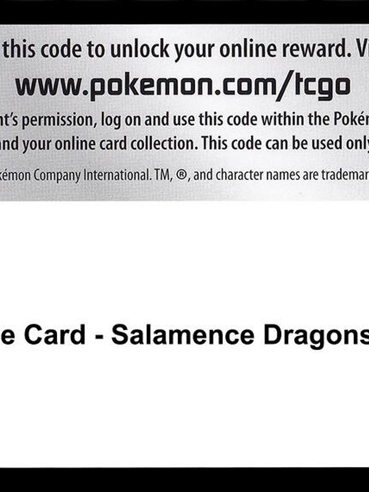Code Card - Salamence Dragons Tin 1