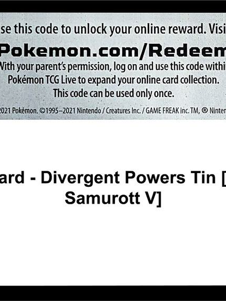 Code Card - Divergent Powers Tin [Hisuian Samurott V] 1
