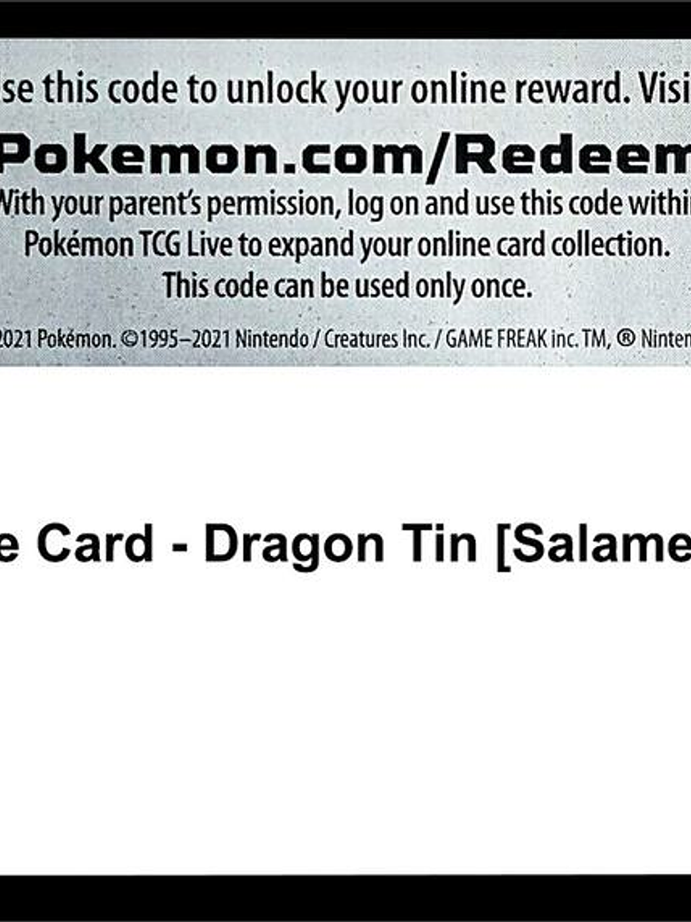 Code Card - Dragon Tin [Salamence] 1