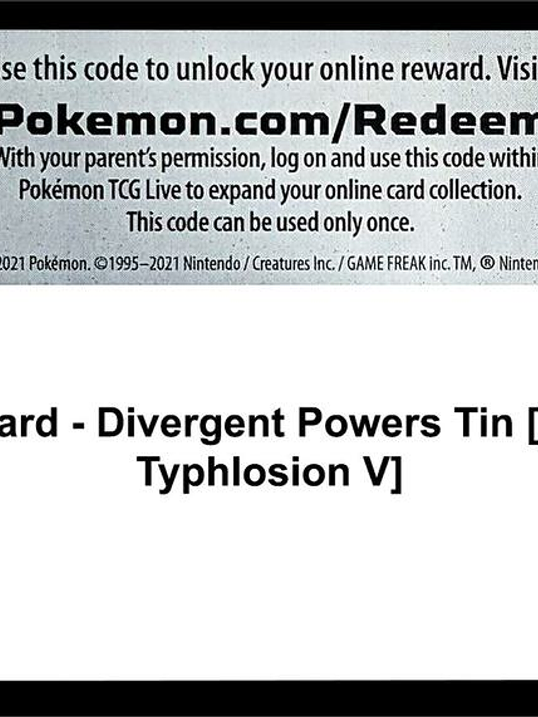 Code Card - Divergent Powers Tin [Hisuian Typhlosion V] 1