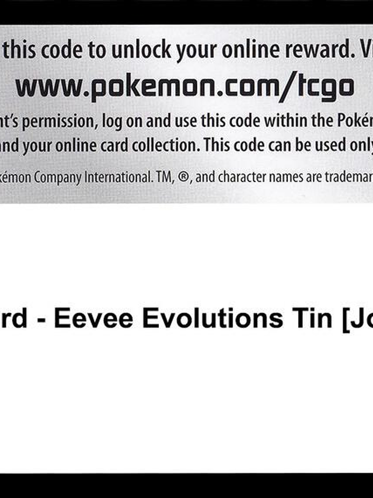 Code Card - Eevee Evolutions Tin [Jolteon V] 1