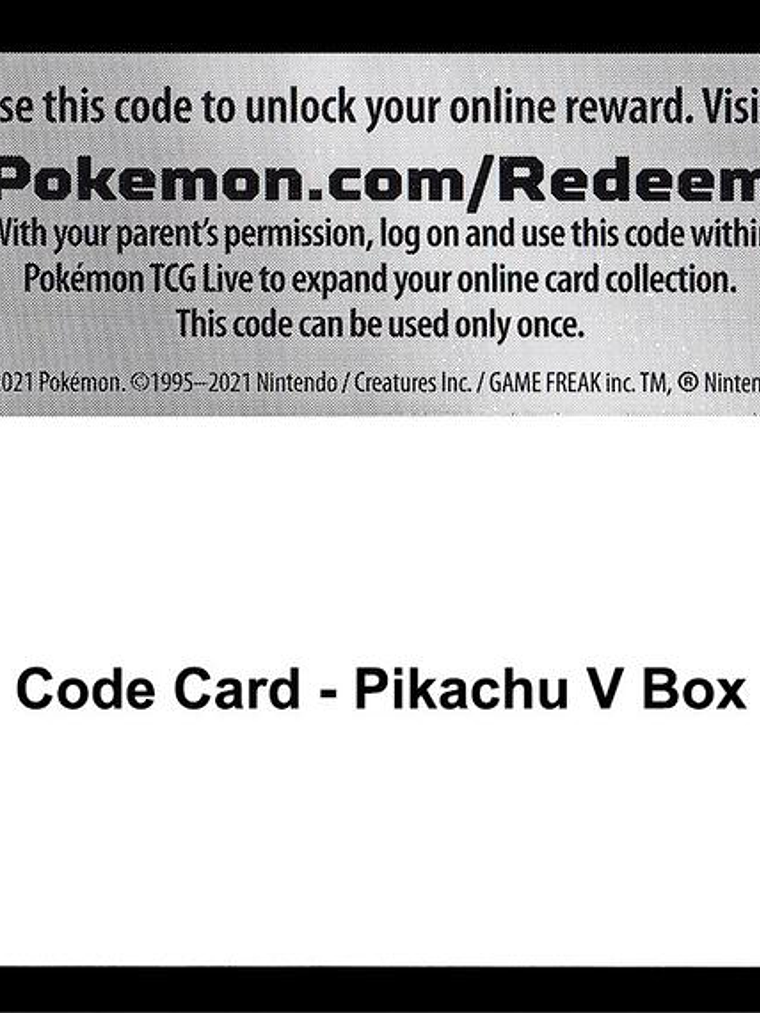 Code Card - Pikachu V Box 1