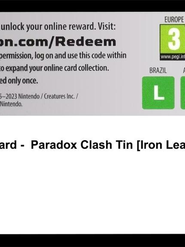 Code Card - Paradox Clash Tin [Iron Leaves ex] 1