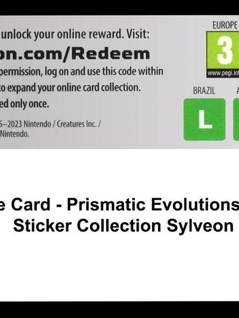 Code Card - Prismatic Evolutions Tech Sticker Collection [Sylveon] 1