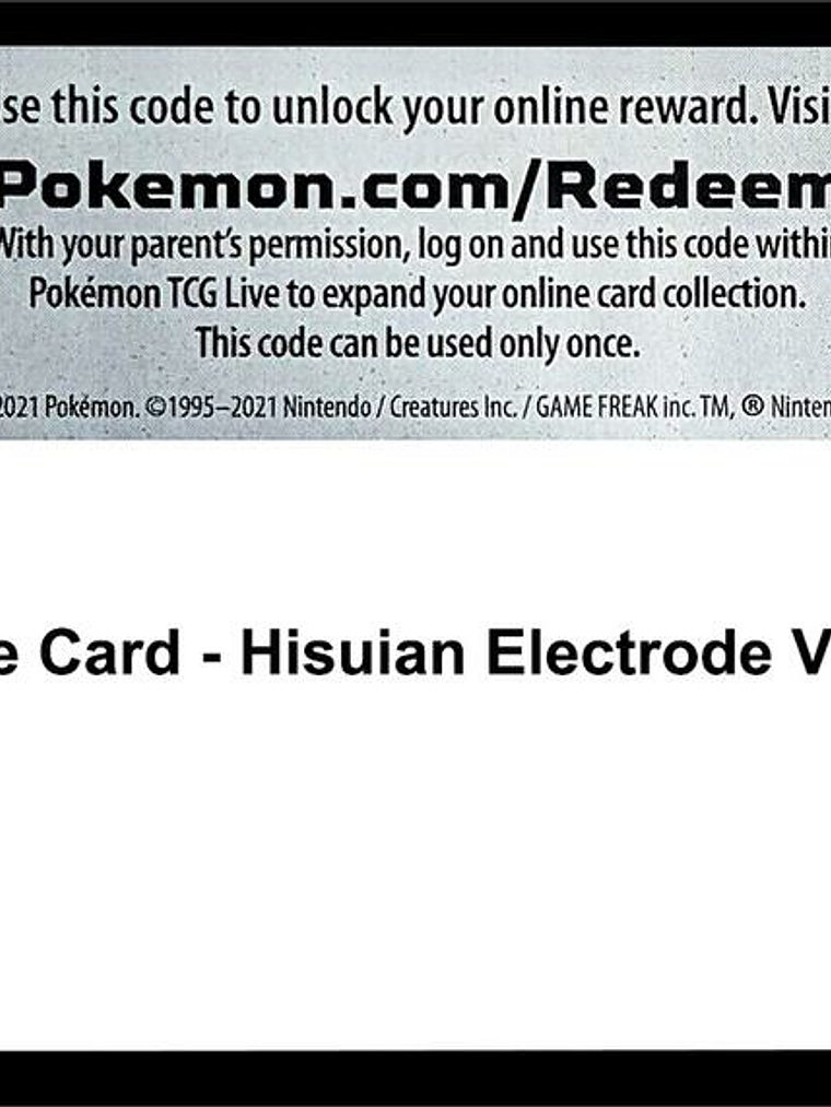 Code Card - Hisuian Electrode V Box 1