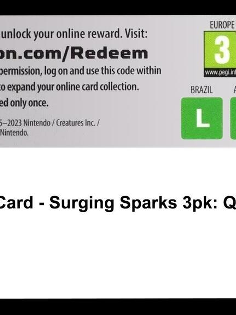 Code Card - Surging Sparks 3 Pack Blister [Quagsire] 1
