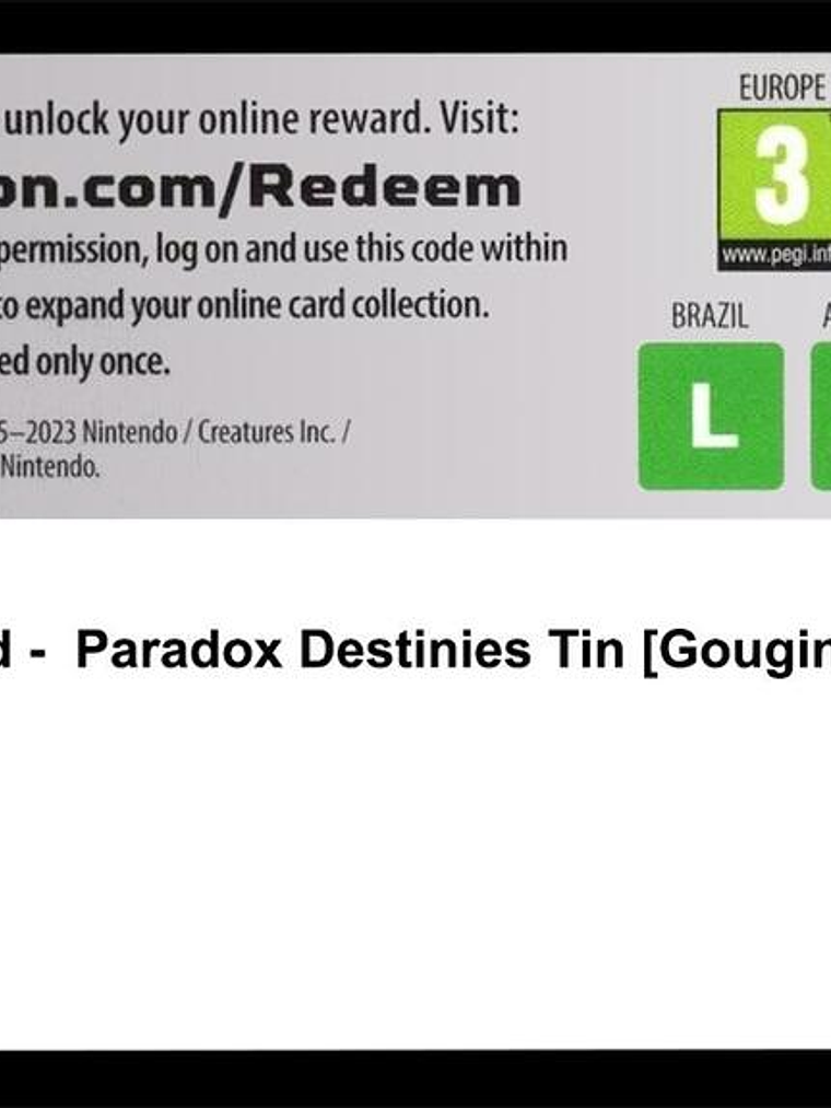 Code Card - Paradox Destinies Tin [Gouging Fire ex] 1