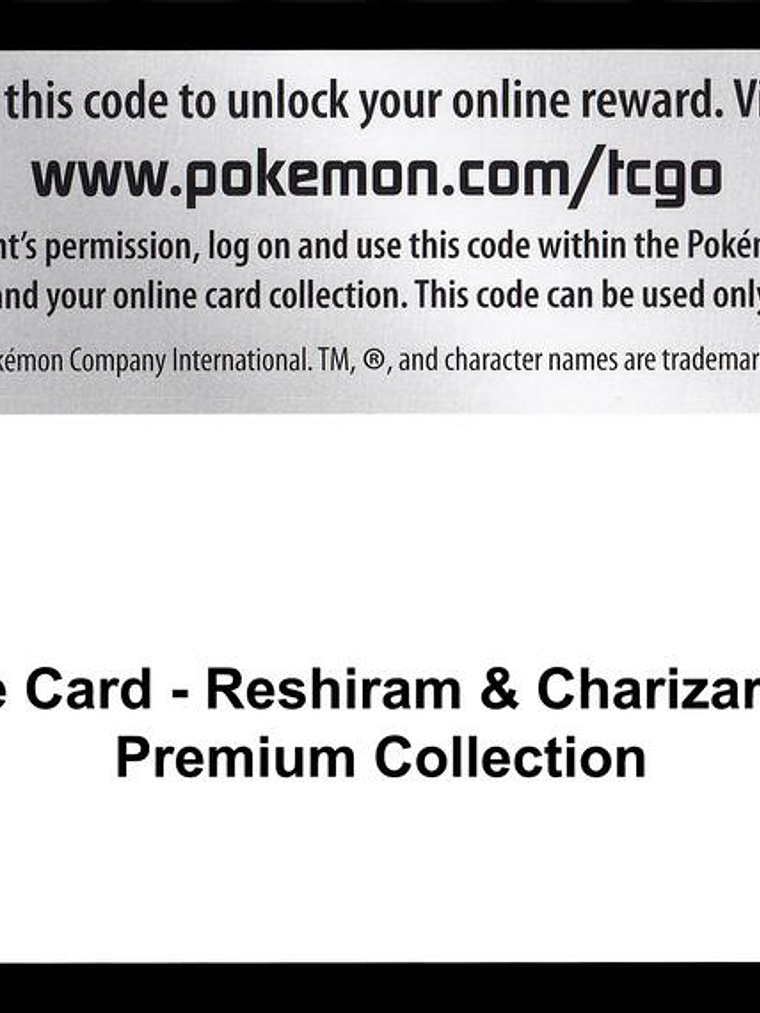 Code Card - Reshiram & Charizard GX Premium Collection 1