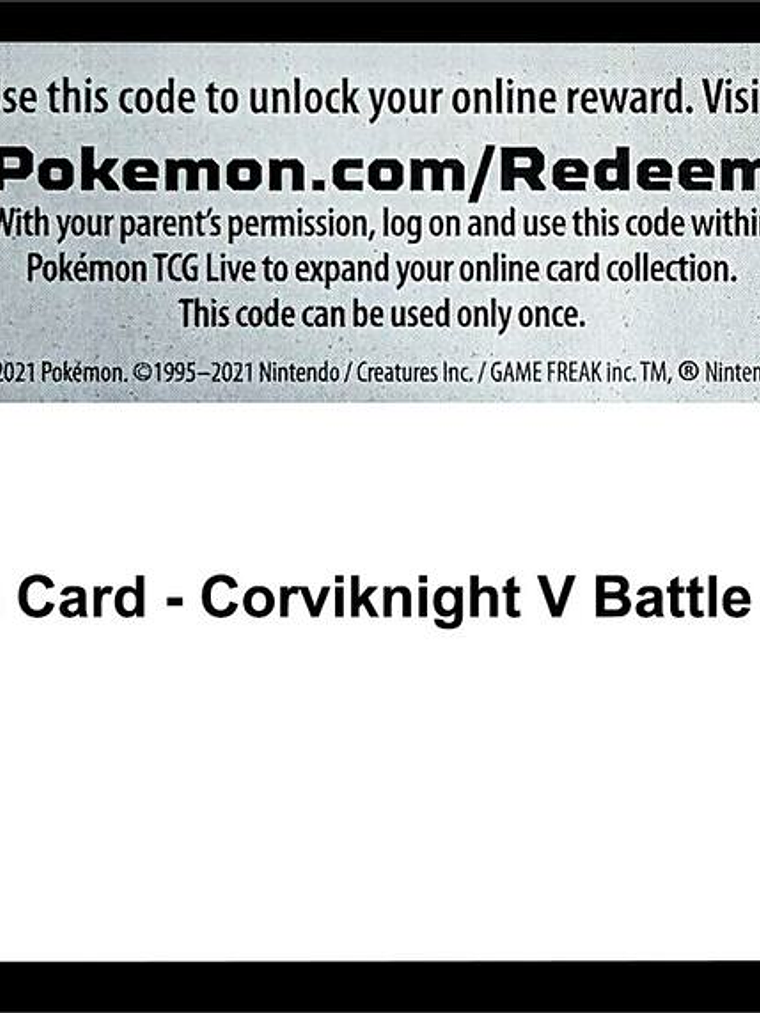 Code Card - Corviknight V Battle Deck 1