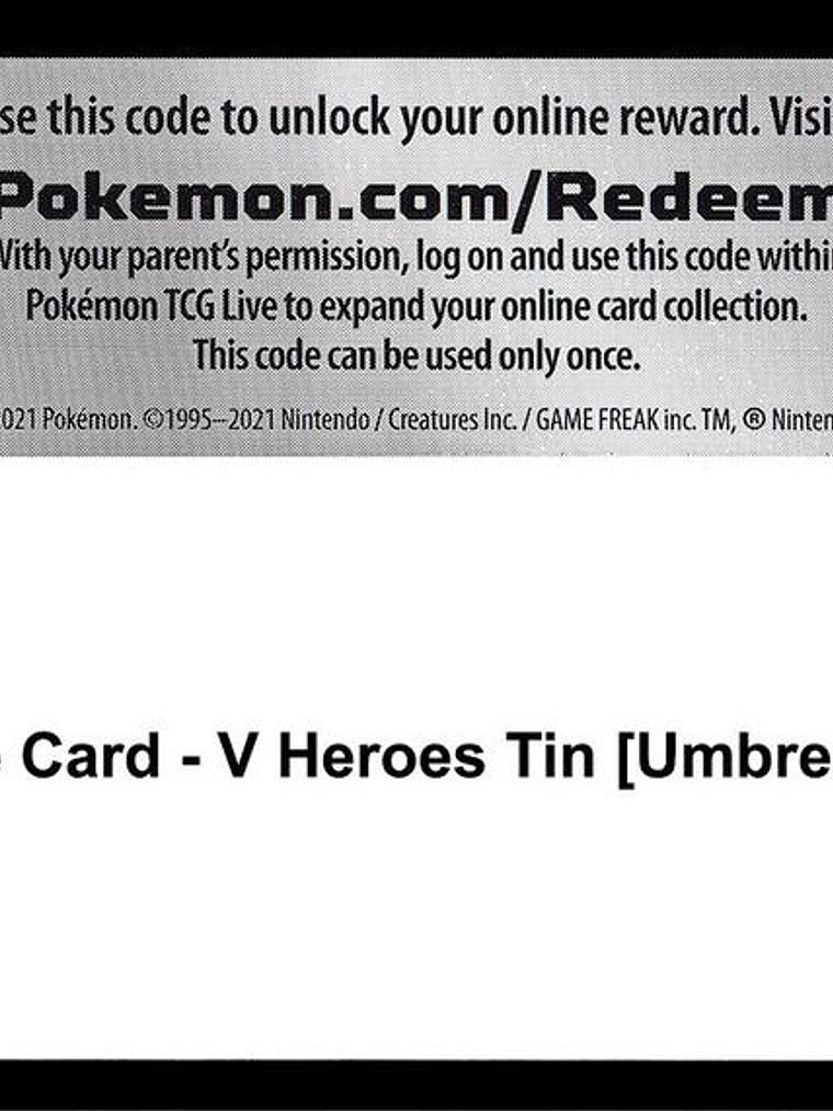Code Card - V Heroes Tin [Umbreon V] 1