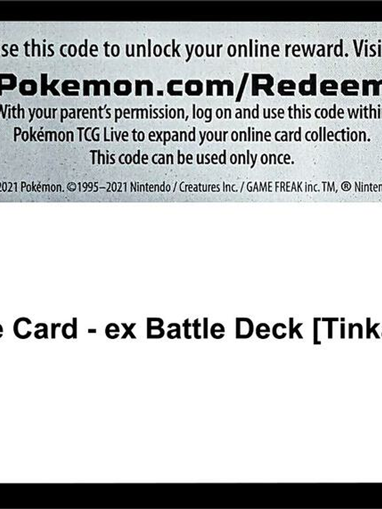 Code Card - ex Battle Deck [Tinkaton] 1