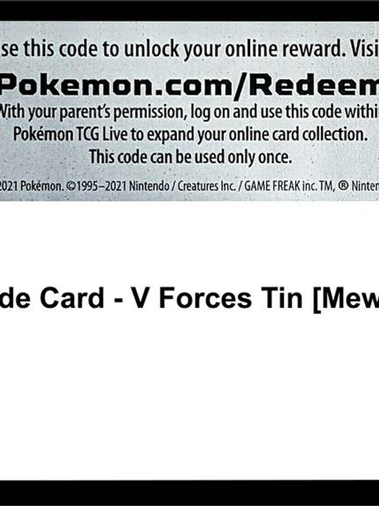 Code Card - V Forces Tin [Mew V] 1
