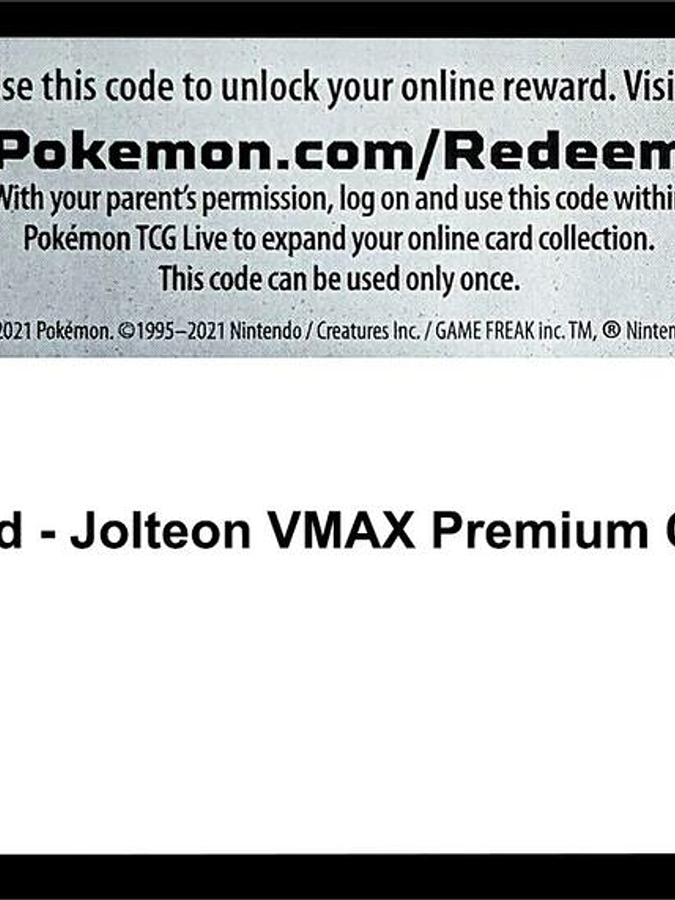 Code Card - Jolteon VMAX Premium Collection 1