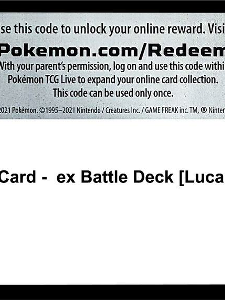 Code Card - ex Battle Deck [Lucario ex] 1