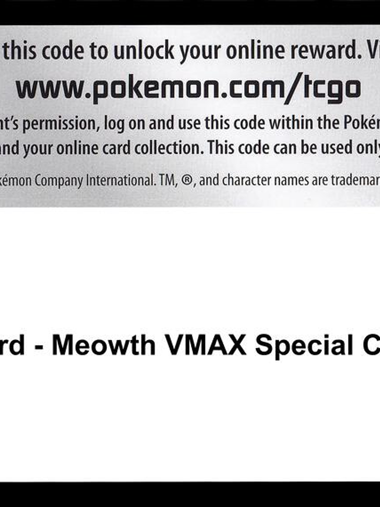 Code Card - Meowth VMAX Special Collection 1