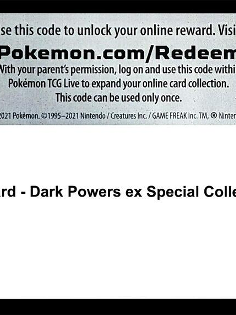 Code Card - Dark Powers ex Special Collection 1