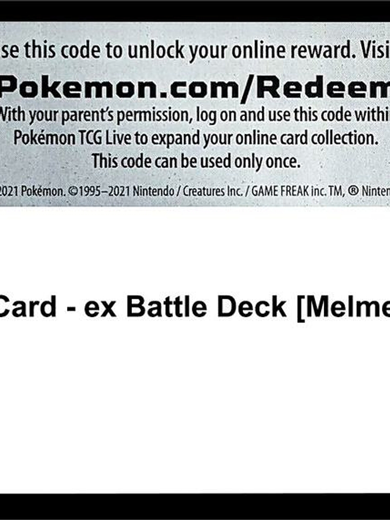 Code Card - ex Battle Deck [Melmetal ex] 1